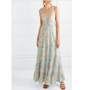 Alice + Olivia Karolina Floral Halter Maxi Dress with Lace Trim